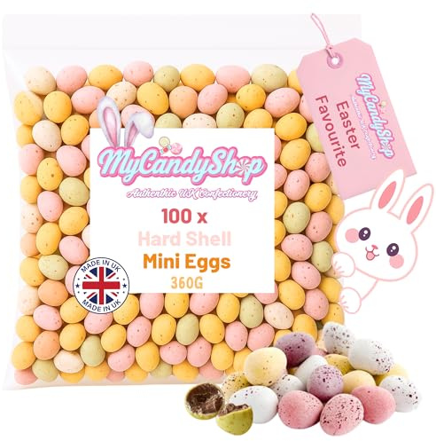 MyCandyShop Chocolate Mini Eggs - Pack of 100 Bulk Mini Chocolate Eggs Hard Shell Easter Hunt Treats - For Easter Parties & Celebrations 360g approx
