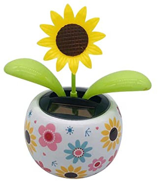 JAWSEU Wackelfigur Blume Solar Tanzende Blume Solarblume Wackelfigur Wackelblume Solar Solarbetriebene Wackelblume Solar Wackelfigur Auto Armaturenbrett Deko Innenraum Zubehör für Auto Haus Büro