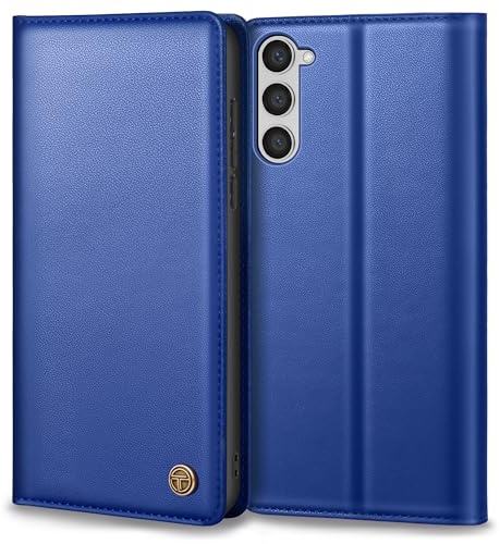 Handyhülle für Samsung Galaxy S23 Hülle Mit Schutzfolie, Premium Lederhülle Schutzhülle Tasche für Samsung S23 Hülle Wallet Kartenfach Standfunktion Klappbar Flip Case für Galaxy S23 Hülle, Royalblau