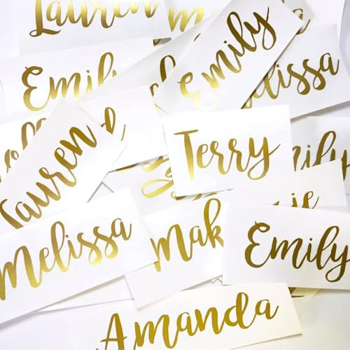 2 Pcs Personalised Name Vinyl Stickers, Custom Decal, Wedding Decor Bridesmaid Proposal Vinyl Stickers, Gift Box Name Decal, Champagne Glass Bottle Car Box Stickers