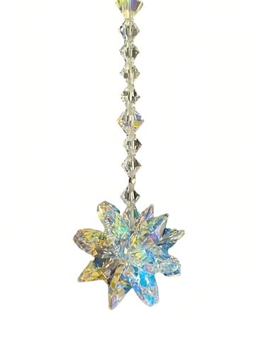 KGDUYC Fleur Attrape-soleil Ornement Suspendu en Cristal de Pendentif de Rétroviseur de Voiture Accessoires Décoration de Charme Intérieur Automobile,pendentif voiture,décoration voiture interieur
