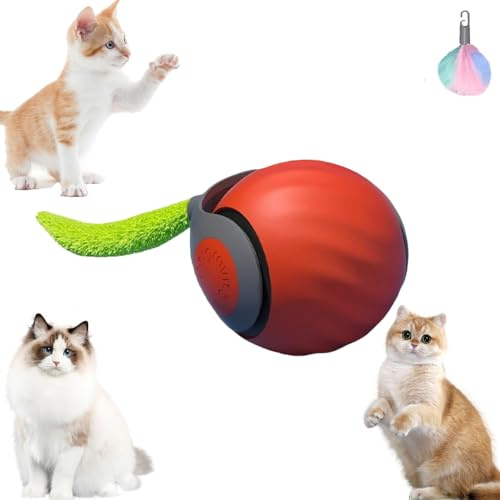 Speedy Tail Cat Toy, Speedy Tail 2.0, Smart Interactive Cats Toy with 2 Modes, Automatic Moving Cat Toy Ball, USB Rechargeable Smart Pets Toys Ball for Indoor Cats, with Replacement Tail (Orange, 1PC)