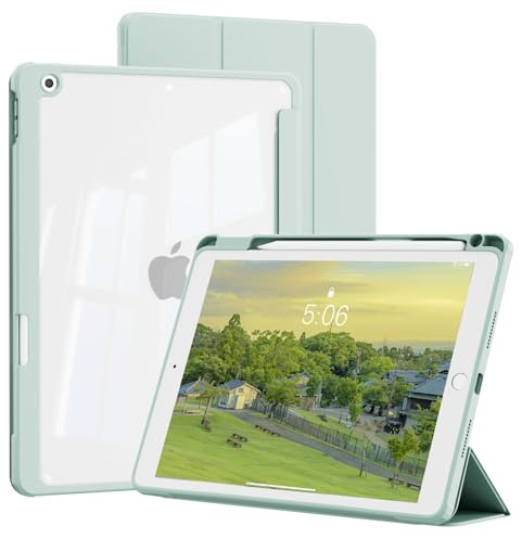 KVTVOU Hülle für iPad 9. / 8. / 7. Gen 10,2 Zoll 2021/2020/2019, Hellgrün