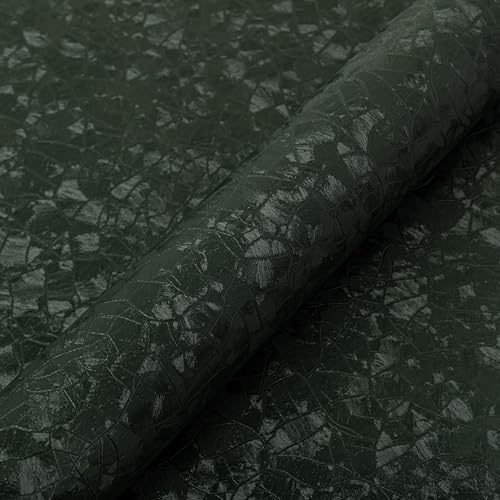 Abyssaly Dark Green Peel and Stick Wallpaper - Modern Textured Embossed Wall Paper - Removable Self Adhesive Vinyl Wrap Waterproof Contact Paper for Bathroom Bedroom Cabinet Home Decor 15.7 x 393.7