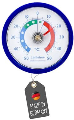 Lantelme Termómetro de frigorífico autoadhesivo con temperatura + – 50 °C, analógico, color azul, para congelador, congelador, frigorífico, frigorífico, bimetal, analógico (azul)