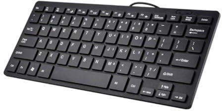 Qichill Tastiera Compatta Cablata USB - Tastiera Ultrasottile per PC Mini Tastiera da Gioco Nera