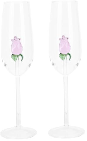 Hemobllo 2piezas Copas De Cava Cristal Diseño Elegante Para Fiestas Copas De Vino