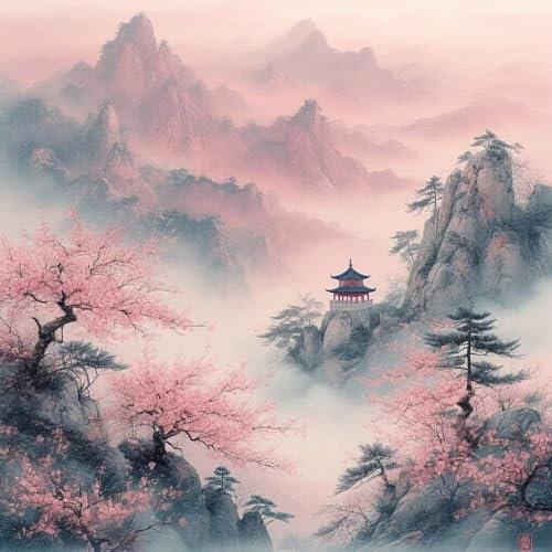 Malen Nach Zahlen Erwachsene Traumlandschaft, DIY Kreativ Set Erwachsene, 100x100cm Malen Nach Zahlen Kinder und Anfänger, mit Pinseln und Acrylfarben Handgemalt Ölgemälde Leinwand, Gifts Decor D-862