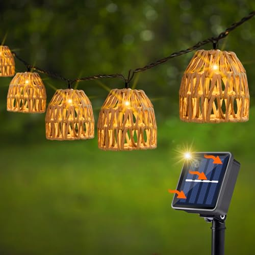 SERBASIC 10 Stück Solar Lichterkette Außen 3.6m - Wetterfeste IP44 Wasserdichte LED Lampions Lichterketten für Garten,Balkon,Terrasse