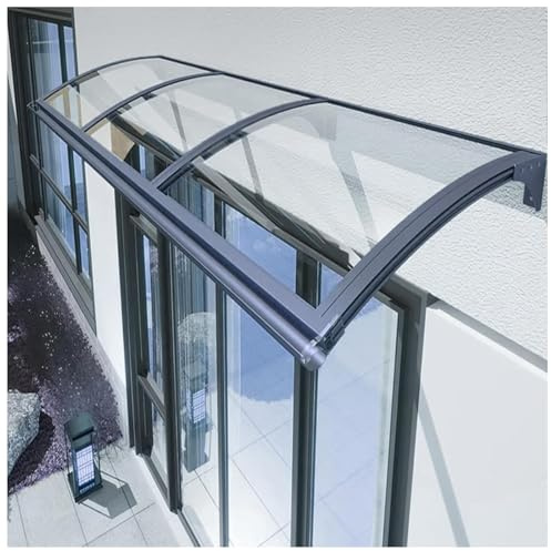 Auvent de porte et fenêtre, auvent pour porte d'entrée/fenêtre pour volet solaire, UV, pluie, auvent de porte de fenêtre UPF 50+, support en aluminium et panneau de polycarbonate