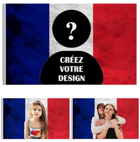 drapeau francais personnalisable 90x150cm tapisserie murale personnalisée concevez votre image poster mural, tapisserie murale amusanteaffiche pour décorer des clubs, des concerts, des bars