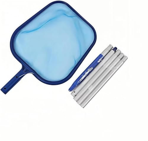 Épuisette de surface de piscine 160 cm pour aquarium avec perche télescopique réglable pour nettoyer les feuilles et les débris dans les piscines, fontaines, bassins et spas