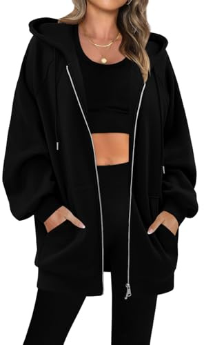 KISSMODA Womens Zip Up Hoodies Fleece Long Sleeve Sweatshirts Casual Fall Jacket Coat with Pocket Lightweight Fashion Outfits
