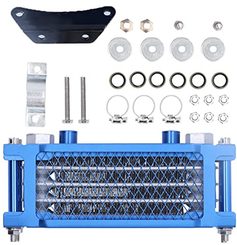 Gonetre Engine Oil Cooler Kit High Performance Universal Motorcycle Oil Cooling Radiator System Fast Heat Dissipation Durable Metal Construction for Dirt Pit Bike ATV to