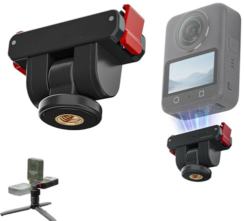 CERFFOOL - Adaptador magnético para DJI Osmo 360/Action 5 Pro 4 3 2 soporte base con roscado 1/4 ajustable a 180° soporte magnético de liberación rápida accesorios para cámara de acción