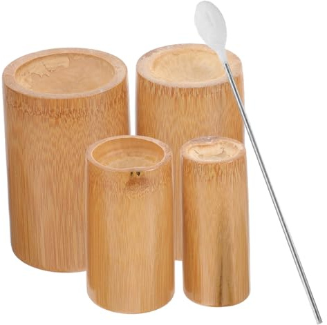WEKADRIN Ventouses En Bambou Corps Kit Complet 5 Tailles Pot Massage Moxa Naturel Traditionnel Santé Dos Visage Bien-être Homme Femme