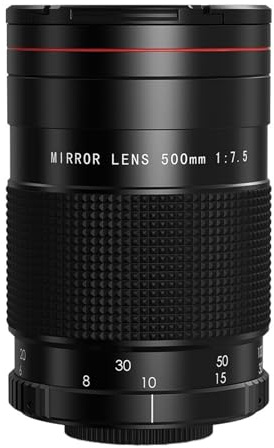 Compatible avec l'objectif à Miroir à Mise au Point Manuelle Sony E 500 mm F7.5 et l'adaptateur T2 for appareils Photo à Monture EF RF FZ M43(E-Mount(FE))