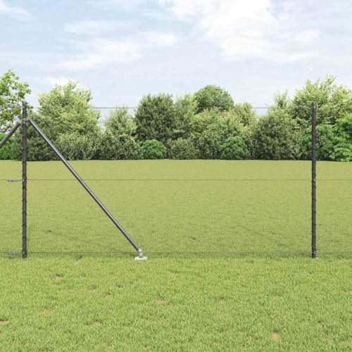Zaunpfosten Grau 50 x 1 m, 13mm Maschendraht, Stahl und PVC, langlebiger Sichtschutz für Garten und Terrasse, wetterfest