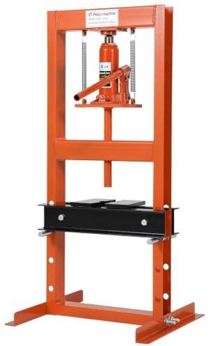 6T Presse Hydraulique d’Atelier, Hauteur Réglable, Avec Anti-Poussière | Cadre H-Frame Solide, Idéale Pour Atelier, Réparation Auto Et Traitement Métal