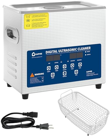 GarveeTech 3L Ultrasonic Cleaner, 40kHz Professional Cleaning Machine with Digital Timer & Heater, Stainless Steel Basket for Jewellery Spectacles Dental Tools, FCC/CE/RoHS Certified