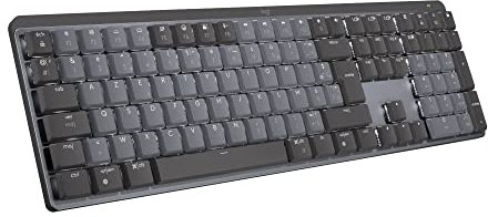 Logitech MX Mechanical Clavier Sans Fil Rétroéclairé Performant, Boutons Tactiles Silencieux, Rétroéclairage, Bluetooth, USB-C, macOS, Windows, Linux, iOS, Android, Métal, Français AZERTY - Gris