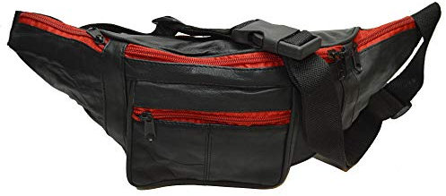 flevado Bauchtasche Hüfttasche Unisex Echt Leder Farben/Modell wählbar (Rot)