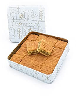 Sweetland London Maamoul Mad Pistachio - 400g | Handmade Traditional Maamoul | Gift Box | Ramadan, Mother's Day, Easter, & Eid | Generational Family Recipe | UK Made in Our Bakery | Tin Gift Box