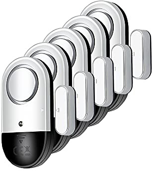 120 DB Loud Door and Window Open Alarm Sensor 5 Pack for Kids, Dementia Patients Safety, Wireless Security Alarms Keep Your Home, Pool, Cabinet, Business Safe