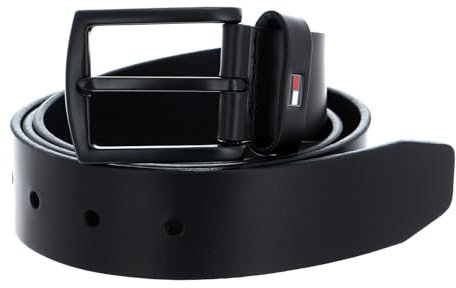 Tommy Hilfiger Herren Gürtel Denton Matte 3,5 cm Ledergürtel, Schwarz (Black), 105 cm