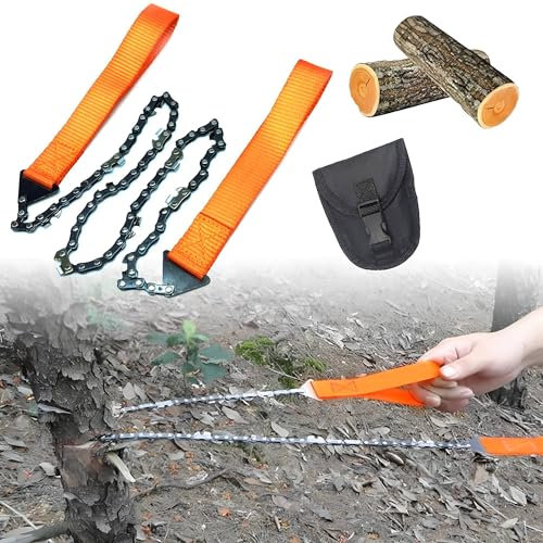 FGXY Sierra De Cadena De Mano, Motosierra De Mano, 11 Dientes De Acero Al Carbono, Con Bolsa De Transporte, Para Senderismo Al Aire Libre Camping Supervivencia, Ideal Para Cortar Ramas Y Árboles