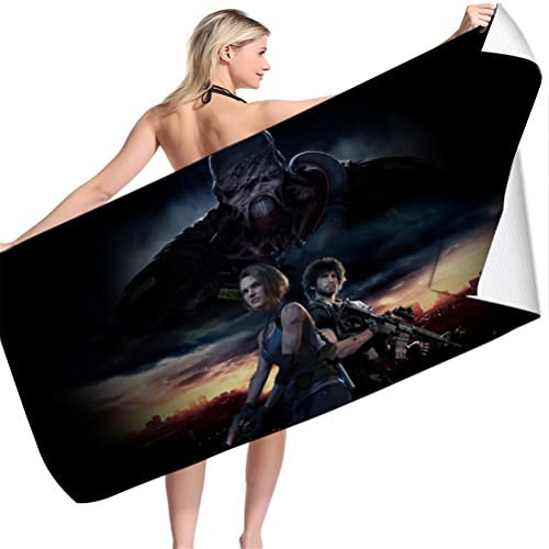 LRUD Residnt Evil Strandtuch Herren Groß 100x200,Badetuch XXL,Microfaser Handtücher,Reisehandtuch | Reise, Strand,sporthandtuch Capco (A04,90x180cm)