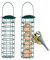Relaxdays Meisenknödelhalter 2er Set, zum Aufhängen, HxD 31x8,5 cm, Vogelfutterspender für Wildvögel, Metall, dunkelgrün