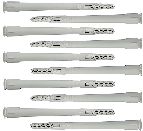 AERZETIX - C67087-10 Stück Universaldübeln Ø10x180 mm mit abgeschrägtem/gefrästem kragen - aus polyamid - mauerwerk befestigung beton ziegelstein parpaing gebäude schrauben construction