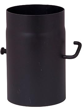 Ofenrohr 25cm mit Drosselklappe Rauchrohr Kaminrohr Stahlrohr Abgasrohr Senotherm Schwarz 2mm Heizung Abzugrohr 250mm (150mm)