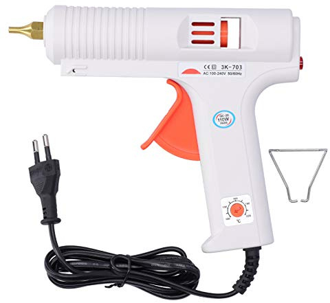 Pistola per Colla a Caldo, Temperatura Regolabile, Strumento Industriale Fai da Te Ad Alta Potenza, 11 Mm, 110 W (Spina europea)