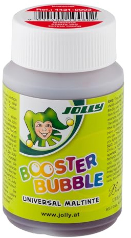 JOLLY Booster Bubble, ungiftige Universal Maltinte, Kirschrot, zum Malen geeignet, auswaschbare Tinte, 100ml ausreichen für 40 Booster XL Nachfüllungen, für Kleinkinder ab 3 Jahren