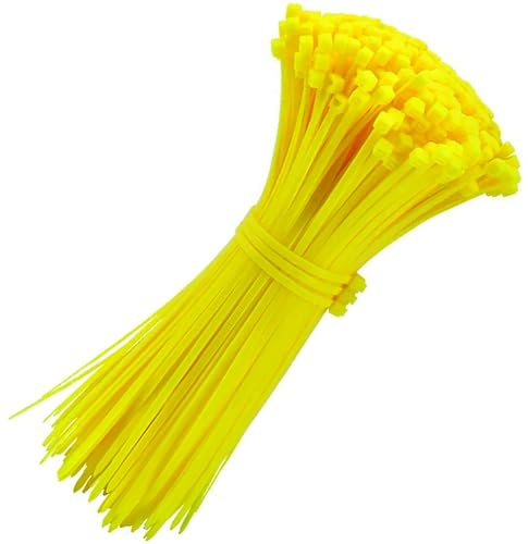 Cable Ties, 450mm x 7.6mm, Pack of 50, Yellow Premium Nylon Zip Ties, Multi-Purpose Plastic Tie Wraps, Secure Self-Locking Mechanism, for Home, Garden, Office and DIY