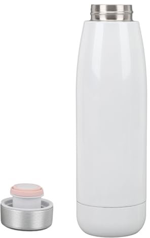 VBESTLIFE Botella de Agua de Acero Inoxidable con Filtro, Botella de Agua Alcalina Débil Aislada, Tapa de Aleación de 450 Ml, Núcleo de Filtro ALPS, Base de Silicona Antideslizante,
