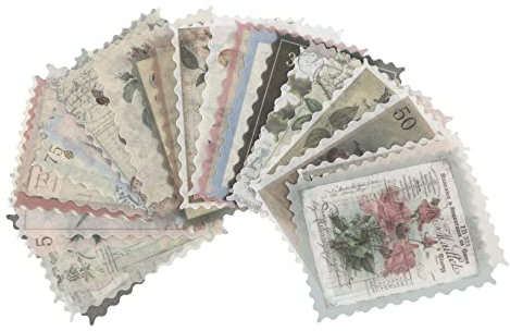 SEWACC 120blätter Briefmarken Aufkleber Vintage Stempelaufkleber Für Scrapbooking Album DIY Geschenkaufkleber Handwerk Decor