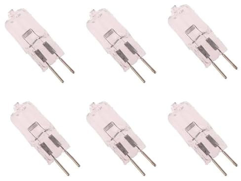 DLEDMOP 6PCS T4 JC Type 12V Bi-Pin Base 35 Watt 12V 12 Volt JC 6.35 Bi-Pin GY6.35 Type Halogen Light Bulb JC6.35 for Ceiling Lights Table Lamp Chandelier 35W