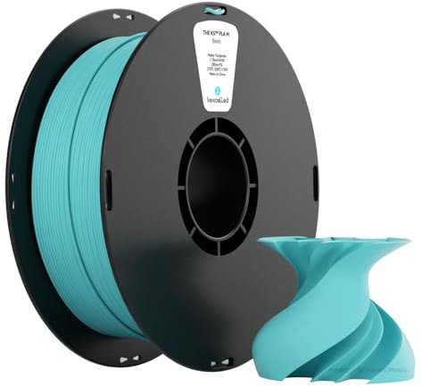 kexcelled PLA Matte Türkis Filament 1,75mm +/-0,03mm, Matt Textur Finish Farbe, Ästhetische Materialien für FDM 3D Druck, 1kg Rolle Spule