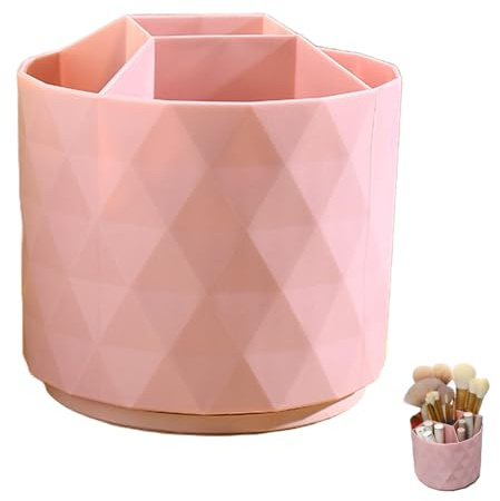 FISH DRAGATE pot a crayon bureau,organiseur de bureau,rangement bureau 360 °,porte stylo Avec 5 compartiments,porte-crayons Convient aux écoles, aux bureaux, aux salles d'étude,couleur rose