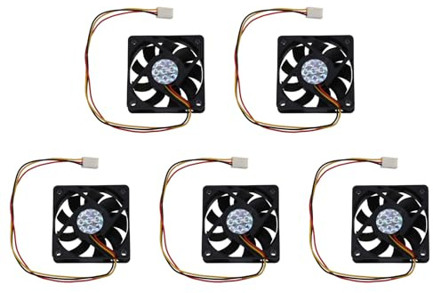 Kznifmk 5X CPU Fan Radiator Fan 60 X 60 mm Box Computer - Black
