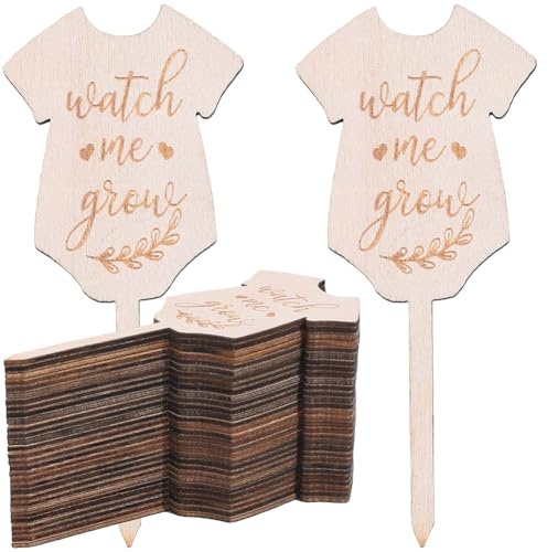 GORGECRAFT 30 Stück „Watch Me Grow“ Pflanzenetiketten Sukkulenten Etiketten Kleidung Holz Pflanzstäbe Geschenk Kinderzimmer Gartenmarkierungsschild Für Samen Topfblumen Kräuter Lehrer Anerkennung Weih