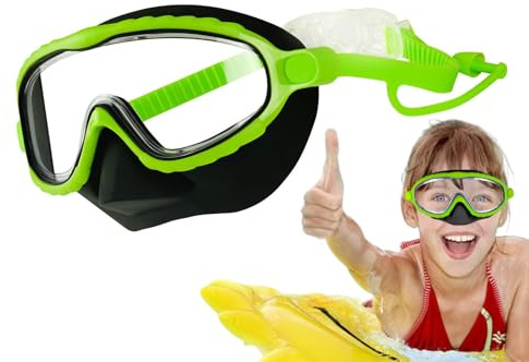 Occhialini da nuoto con copertura per il naso, occhiali da immersione, anti-appannamento, senza perdite, impermeabili, accessori per bambini dai 4 ai 16 anni