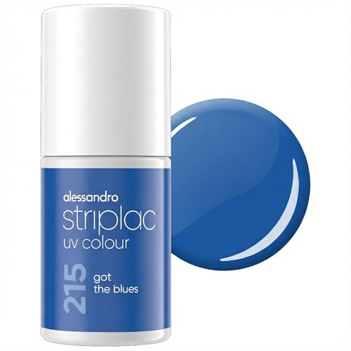 alessandro Striplac Peel-Off UV Gel Nagellack, Got The Blues, 6,5ml | Hochpigmentierter UV Gel Nagellack, bis zu 15 Tage Halt, kratzfest, acetonfrei & abziehbar, HEMA-frei & vegan