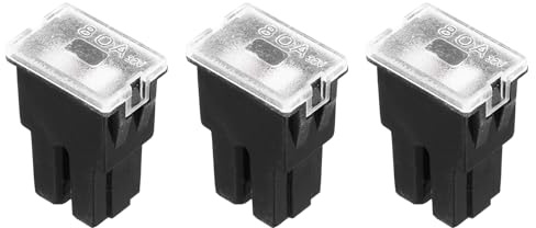 MECCANIXITY 3pcs Cartridge Fuse, 32VDC 80A Female Terminal Automotive Assortment J Case Fuse for Car, Truck, RV, Boats, Black