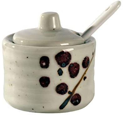 ZONSHJDKR Sucrier Sucrier japonais avec couvercle, mini pot à épices et sucrier, for comptoir de bar à café, avec pot de 70 ml(C)