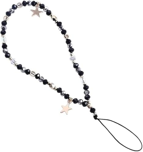 Dwang Five-Pointed Star Beaded Phone Strap,Detachable Lanyard with Cute Pendant Charm for Mobile/Cell Phone, Keys and Bags,Decorative Phones Accessories, Gift Charms and Fashion Jewelry