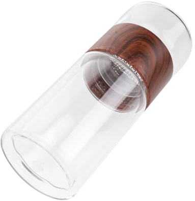 STOBAZA Taza de Vidrio de Doble Capa Portátil de 300ml Resistente al Calor